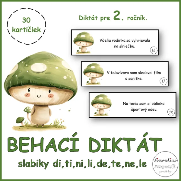 Behací diktát - slabiky di, ti, ni, li, de, te, ne, le