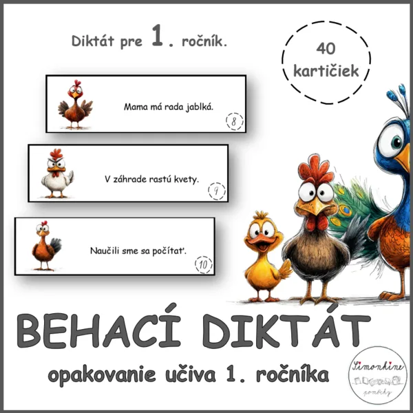 Behací diktát - opakovanie učiva 1. ročníka
