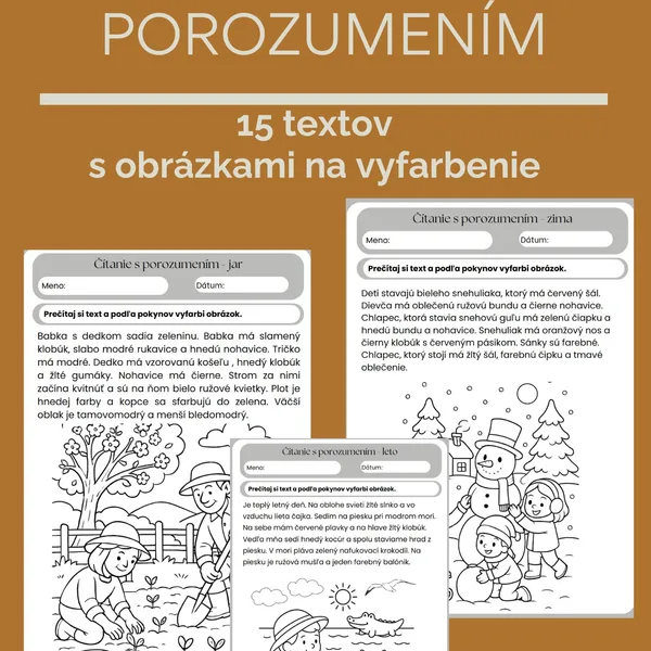 Čítanie s porozumením - omaľovánka
