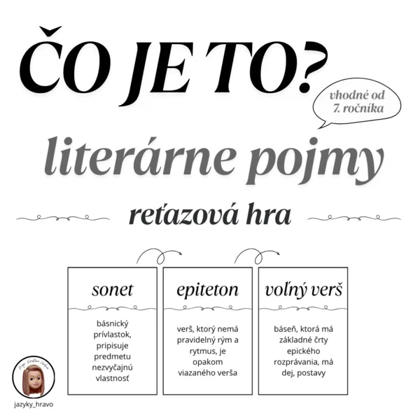 ČO JE TO? - Literárne pojmy, 7. ročník