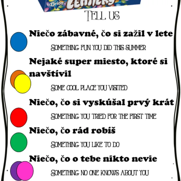 Lentilky - komunikačná hra