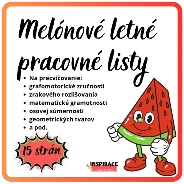 Melónové letné pracovné listy 🍉