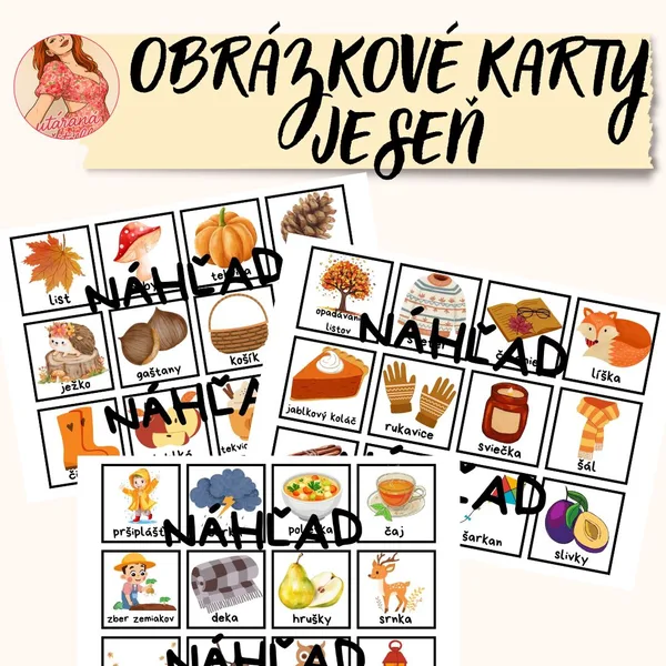 Obrázkové karty na tvorivé písanie - JESEŇ