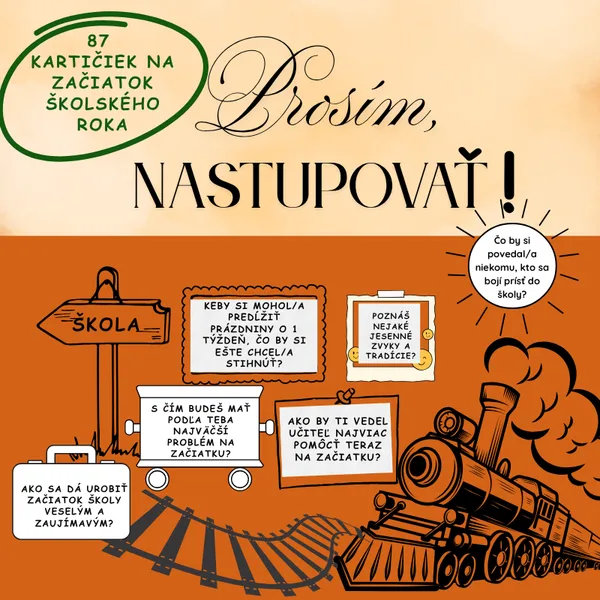 Prosím, nastupovať! / komunikačné kartičky, ranné kruhy, začiatok školského roka, jeseň