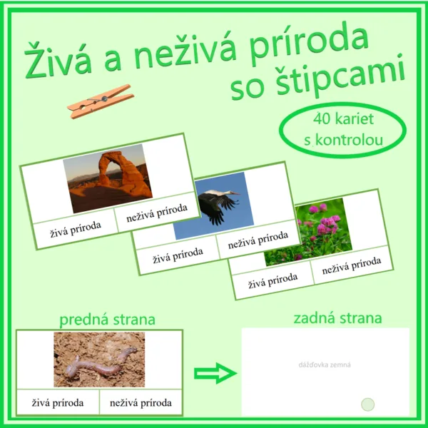 Živá a neživá príroda so štipcami 