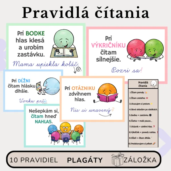 Pravidlá čítania / Plagáty / Výzdoba triedy / Záložka