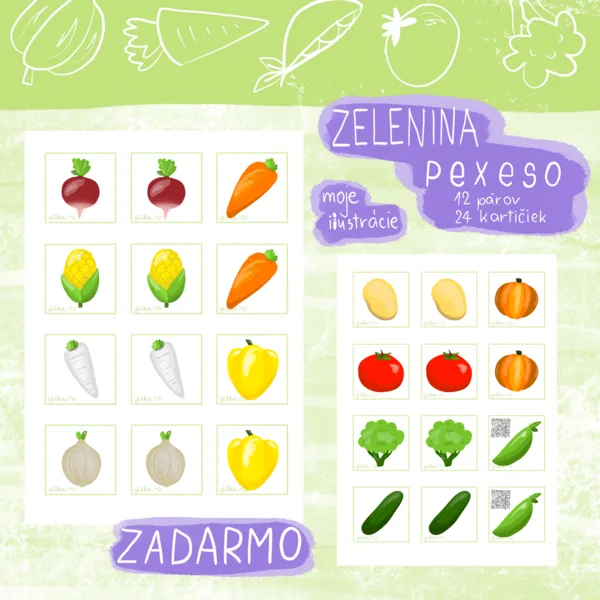 Zelenina - Pexeso ZADARMO