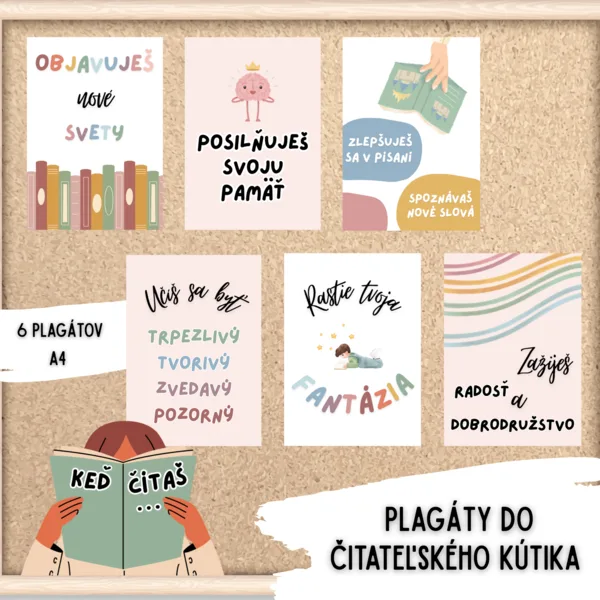 Čitateľský kútik: motivačné plagáty, výzdoba triedy 