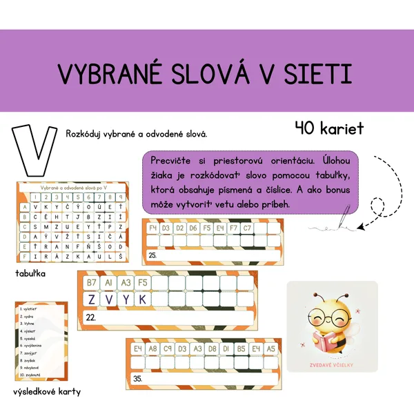 Vybrané slová v sieti - V 