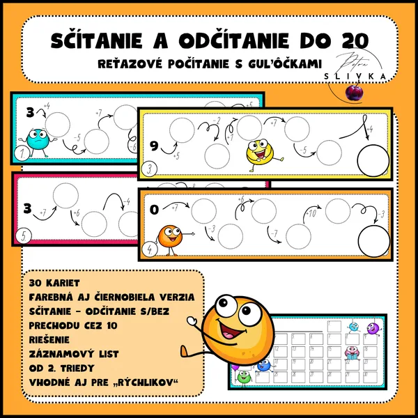 Sčítanie a odčítanie do 20 - Reťazové počítanie s guľôčkami