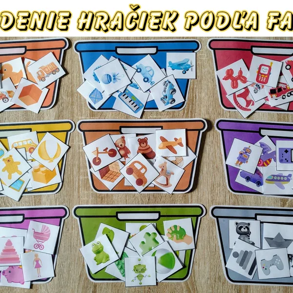 Triedenie hračiek podľa farby 