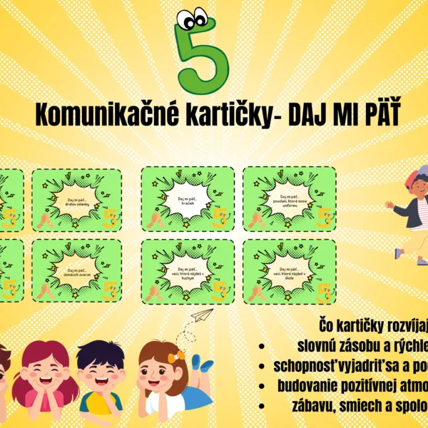 Komunikačné kartičky- Daj mi 5 (give me five) 
