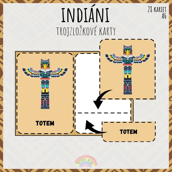 Indiáni, trojzložkové karty