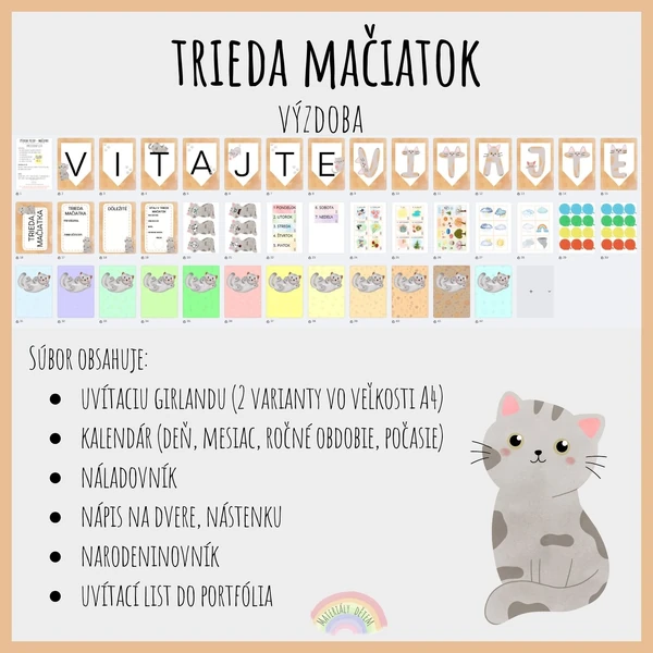 Výzdoba triedy Mačiatok