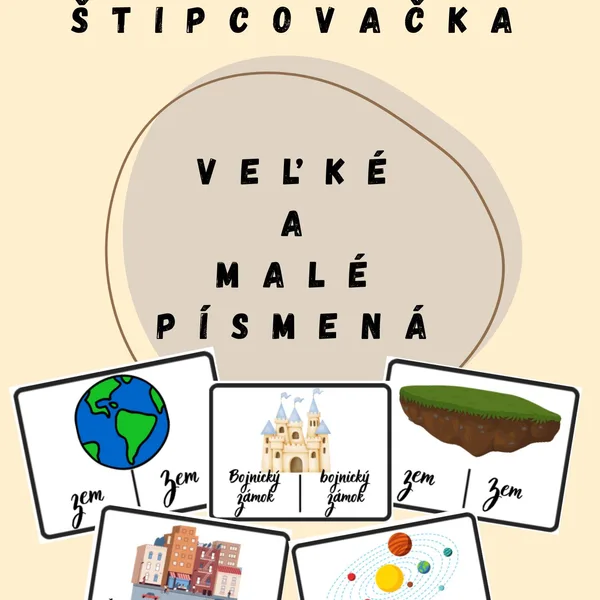 Štipcovačka - veľké a malé písmená 