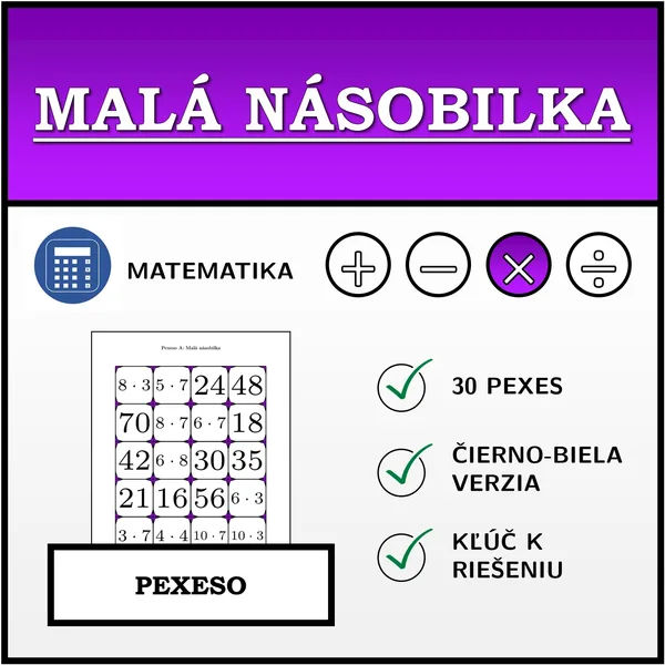 Pexeso - Malá násobilka | matematika