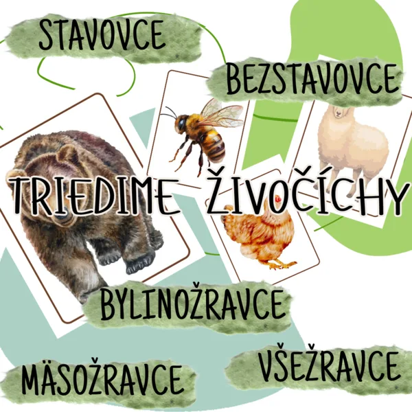 Triedime živočíchy (stavovce/bezstavovce,bylinožravce/mäsožravce/všežravce)