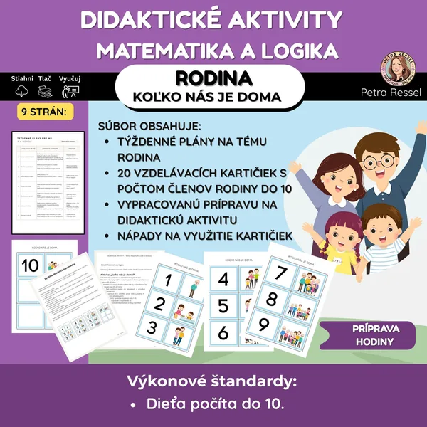 RODINA - Príprava hodiny: MATEMATIKA A LOGIKA (Koľko nás je doma)
