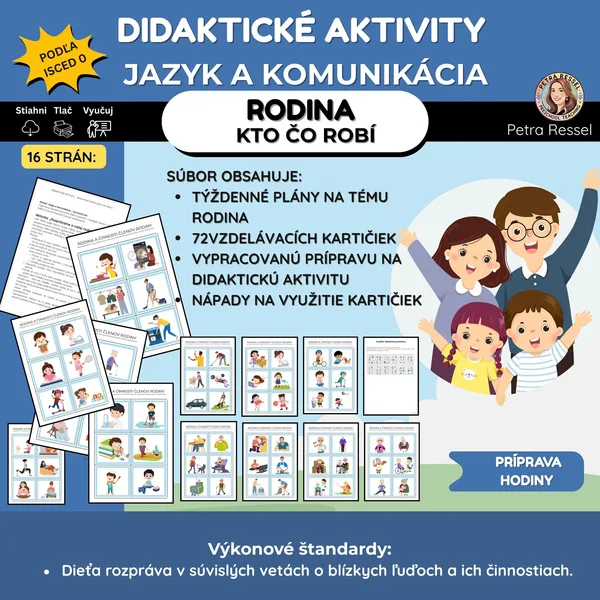 RODINA - Príprava hodiny: Jazyk a komunikácia (Rodina a činnosti členov)