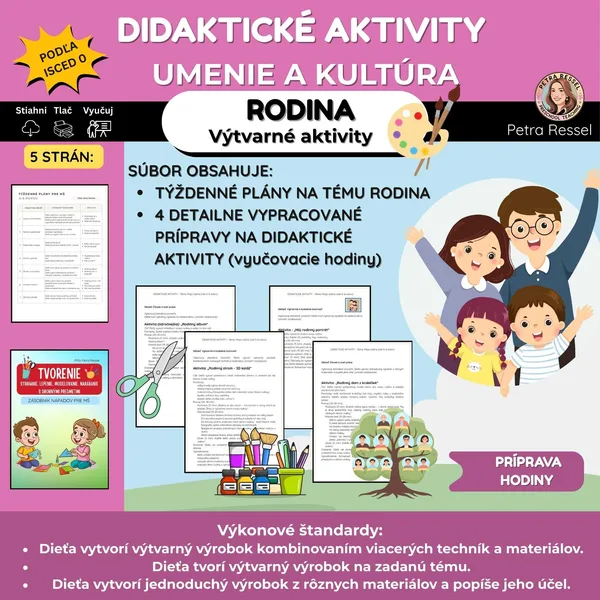 RODINA - Príprava hodiny: Umenie a kultúra, Človek a svet práce (Tvorivé umelecké činnosti)