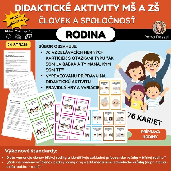 RODINA - KÝM SI MI? ZABAVNÁ LOGICKÁ HRA PRE DETI OD 5 DO 10 ROKOV