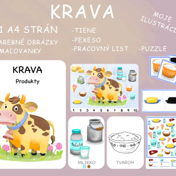 Krava - produkty +úlohy