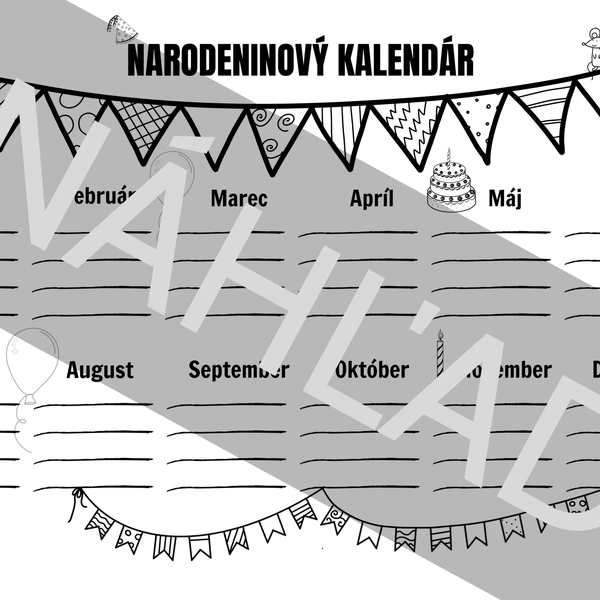 Narodeninový kalendár (plagát A3)