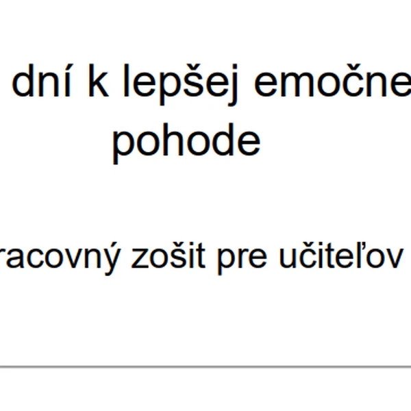 Pracovný zošit: 30 dní k emočnej pohode učiteľa