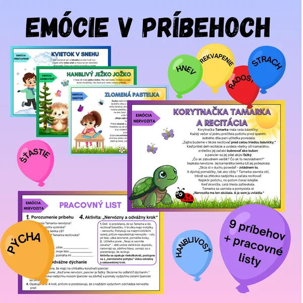 Emócie v príbehoch - príbehy a pracovné listy