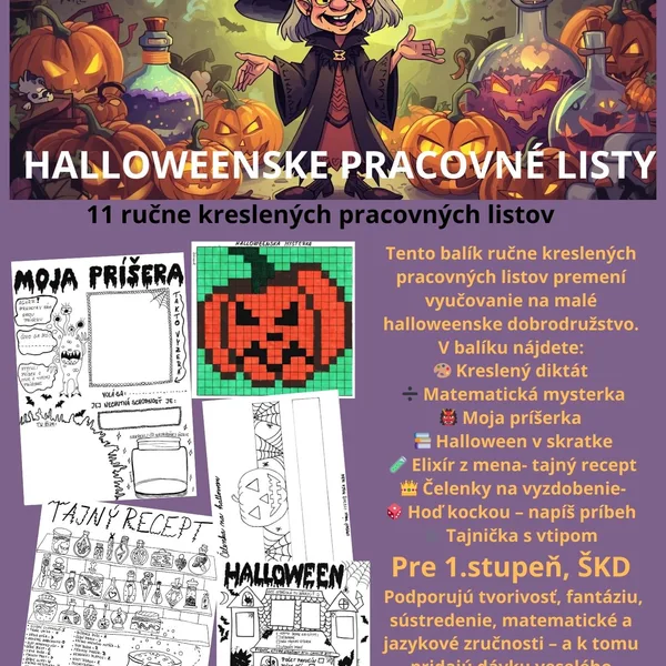 Halloweenske pracovné listy všeho druhu