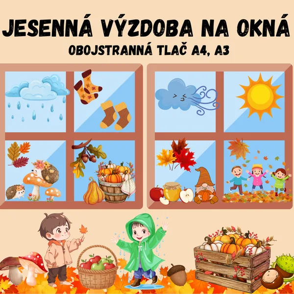 Jesenná výzdoba na okná