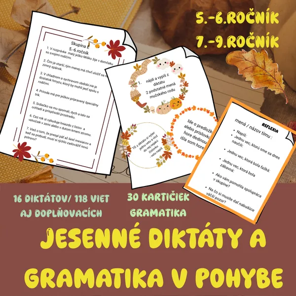 Jesenné diktáty a gramatika v pohybe / jeseň, gramatika, behacie diktáty