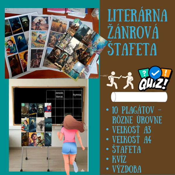 Literárna žánrová štafeta/kvíz/ literárne druhy, žánre, behačka