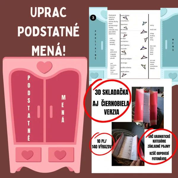 Uprac podstatné mená / podstatné mená, gramatické kategórie, prehľad učiva