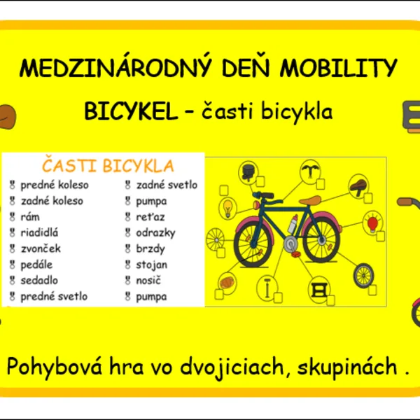 BICYKEL - časti bicykla - hra