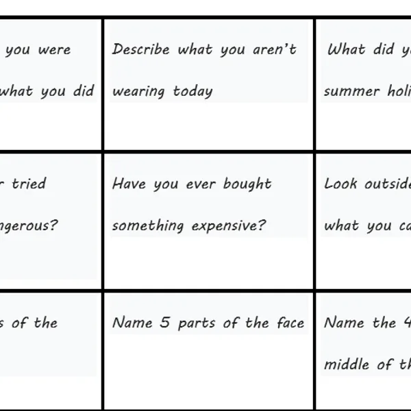 Speaking bingo - intermediate