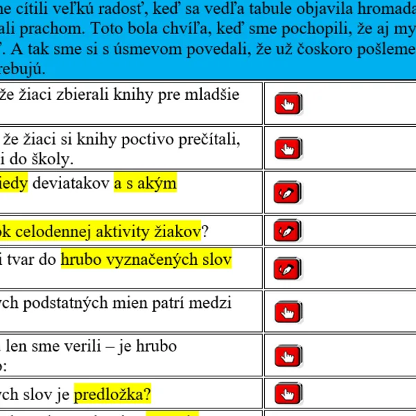 Test - vstupné testovanie zo slovenského jazyka a literatúry pre žiakov s podpornými opatreniami