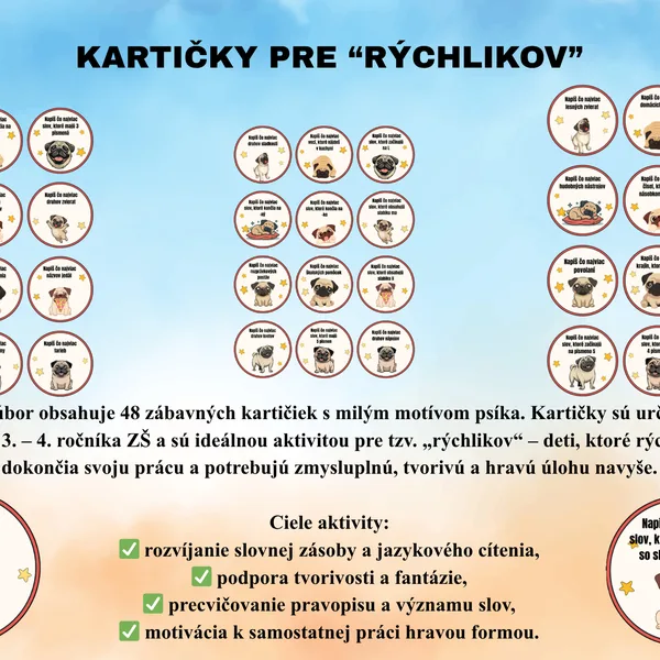 Kartičky pre "rýchlikov"
