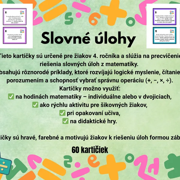 Kartičky so slovnými úlohami