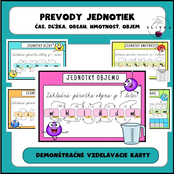 Prevody jednotiek (čas, hmotnosť, dľžka, objem, obsah)