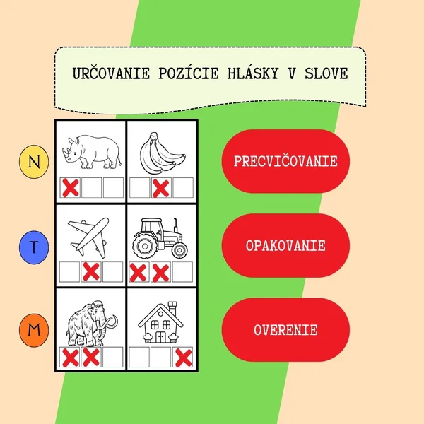 Pozícia hlásky - pracovné listy