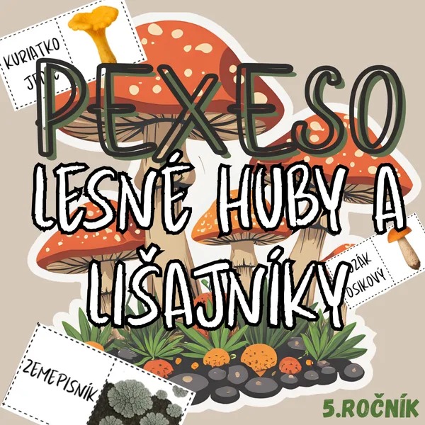 PEXESO - Poznávanie lesných húb a lišajníkov
