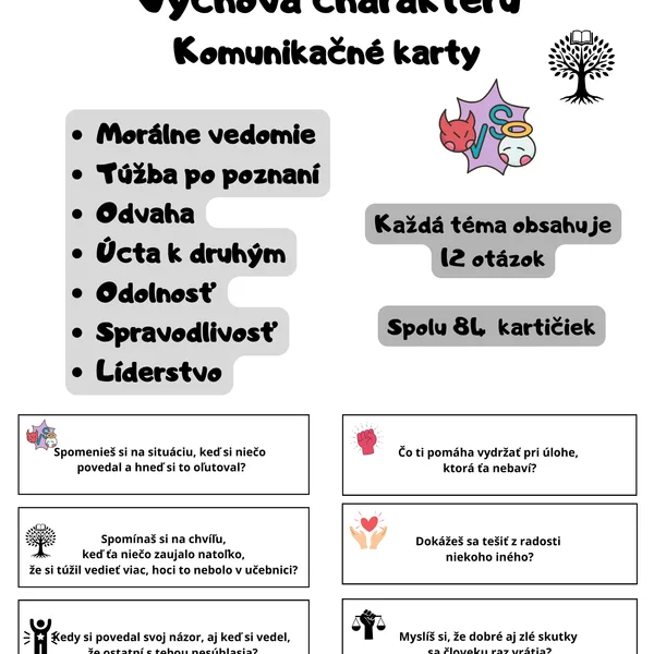 Výchova charakteru - komunikačné kartičky na ranné kruhy