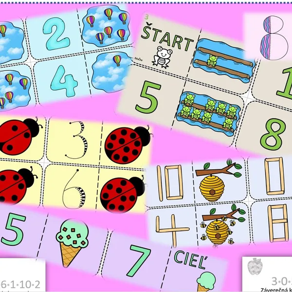 Matematické domino - počet do 10