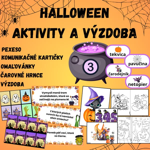 Halloween - aktivity, výzdoba, komunikačné kartičky