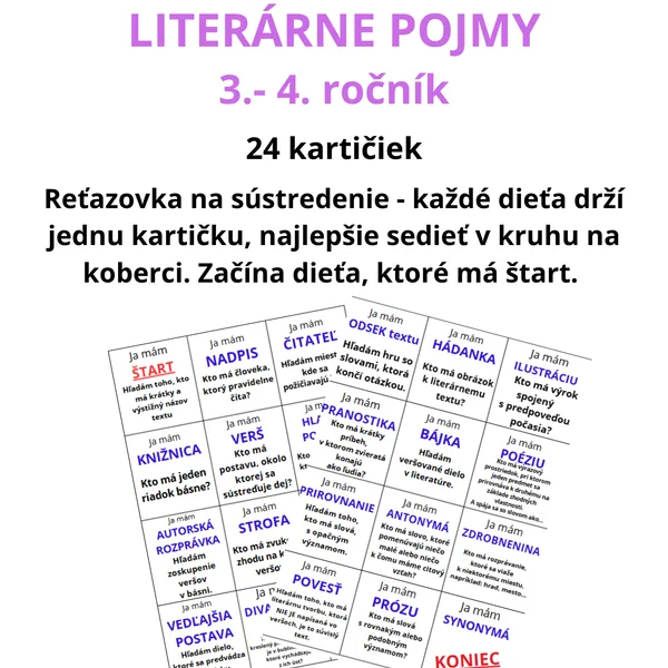 Ja mám-kto má LITERÁRNE POJMY 3.-4.ročník