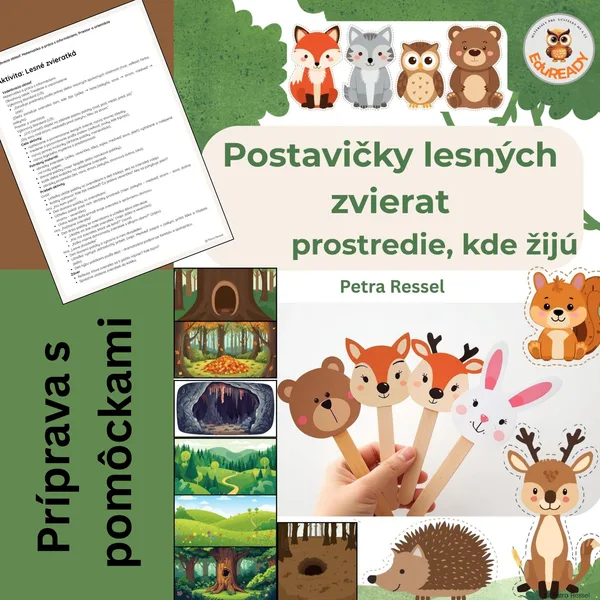 Lesné zvieratká - príprava s materiálmi na tlač 