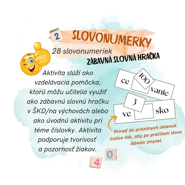 Slovonumerky - slovná hračka