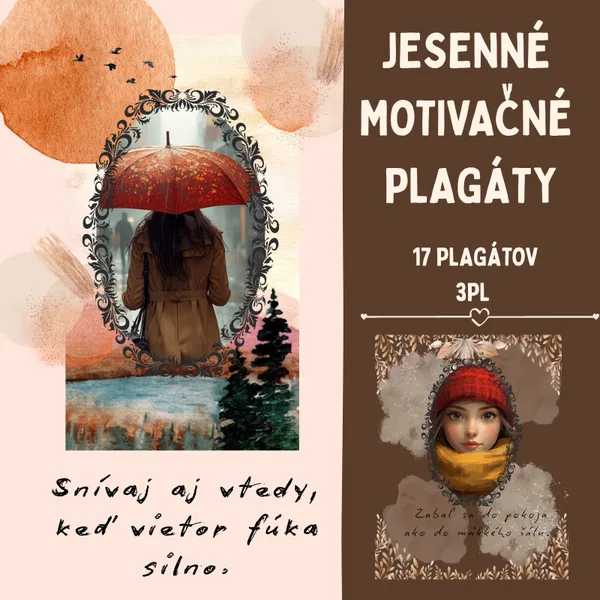 Jeseň šepká - motivačné plagáty/ jeseň, nástenka, výzdoba, ranné kruhy