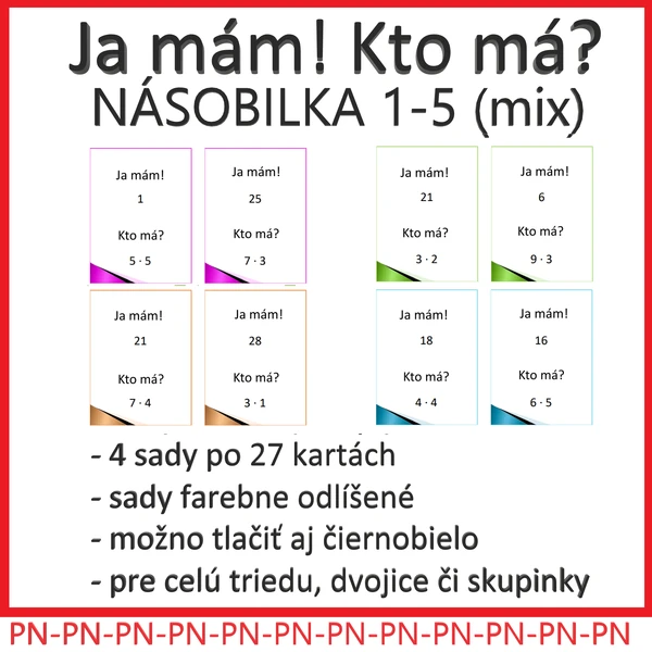 Ja mám! Kto má? NÁSOBILKA 1-5 (mix)